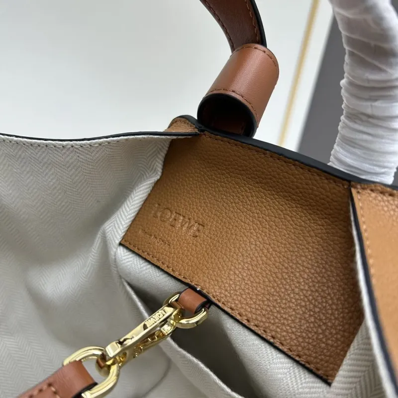 Loewe Brown Leather Shopping Tote Bag S33 - Image 8