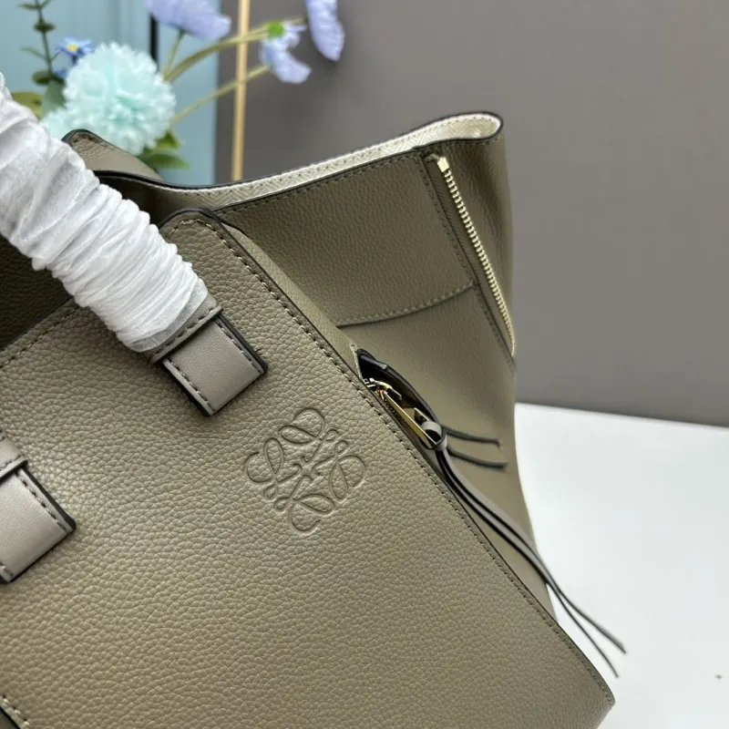 Loewe Taupe Leather Tote Bag 330 - Image 4