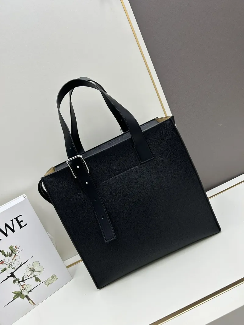 Loewe Black Leather Tote Bag 3050A - Image 3