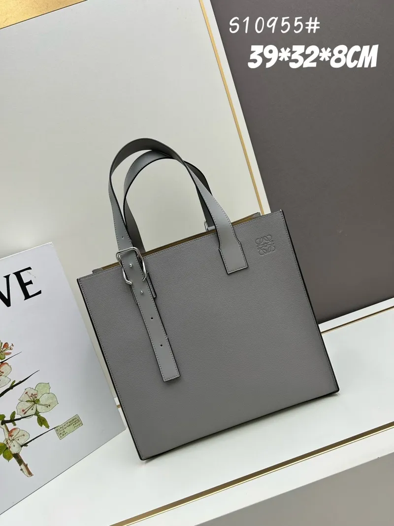 Loewe Gray Leather Tote Bag S10955