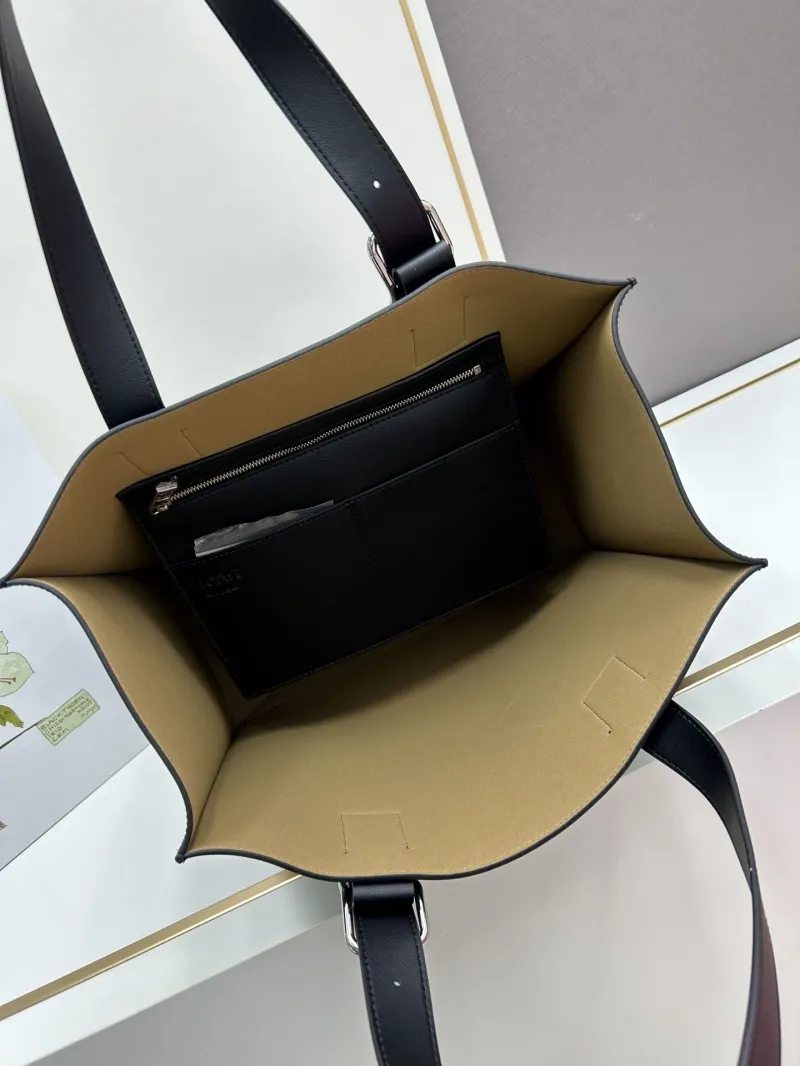 Loewe Black Leather Tote Bag S10955 - Image 7