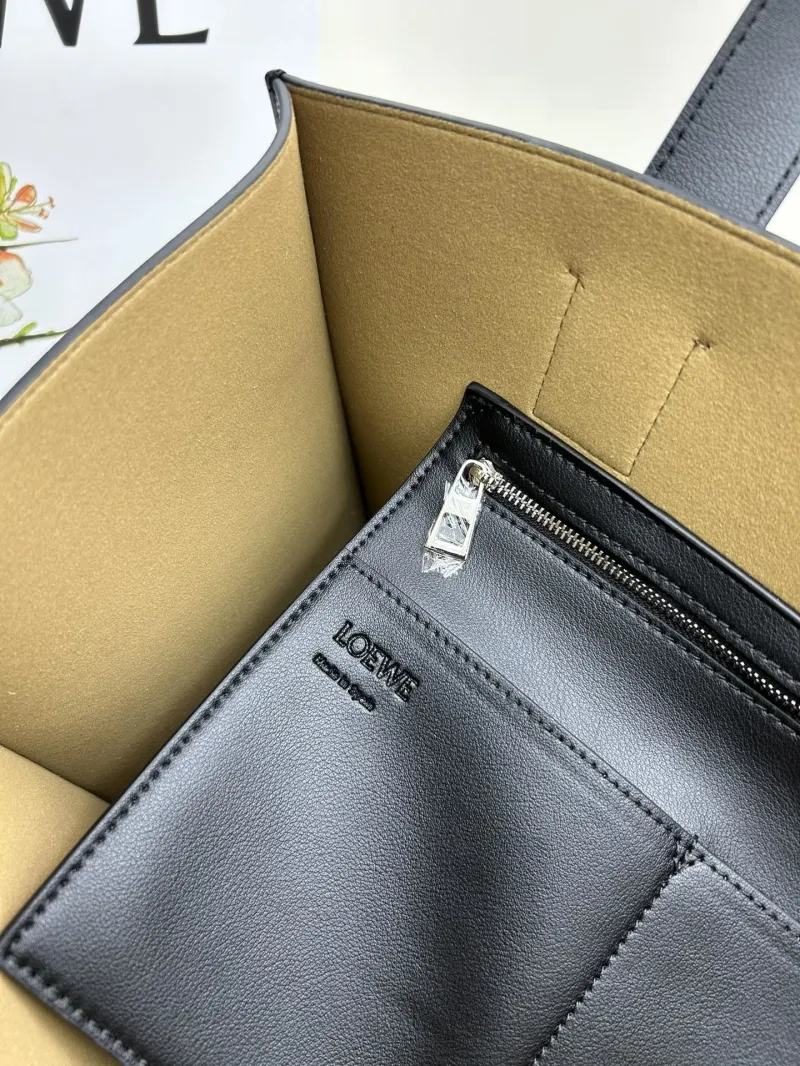 Loewe Black Leather Tote Bag S10955 - Image 8