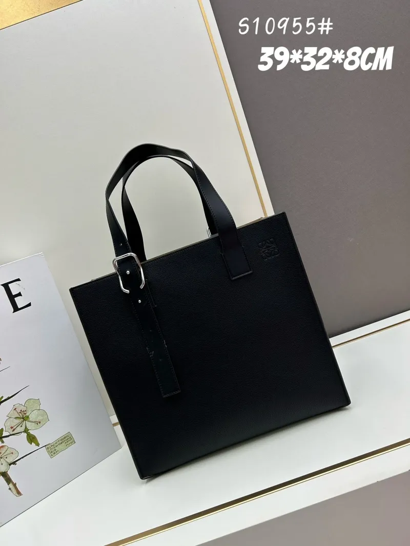 Loewe Black Leather Tote Bag S10955 39x32x8CM