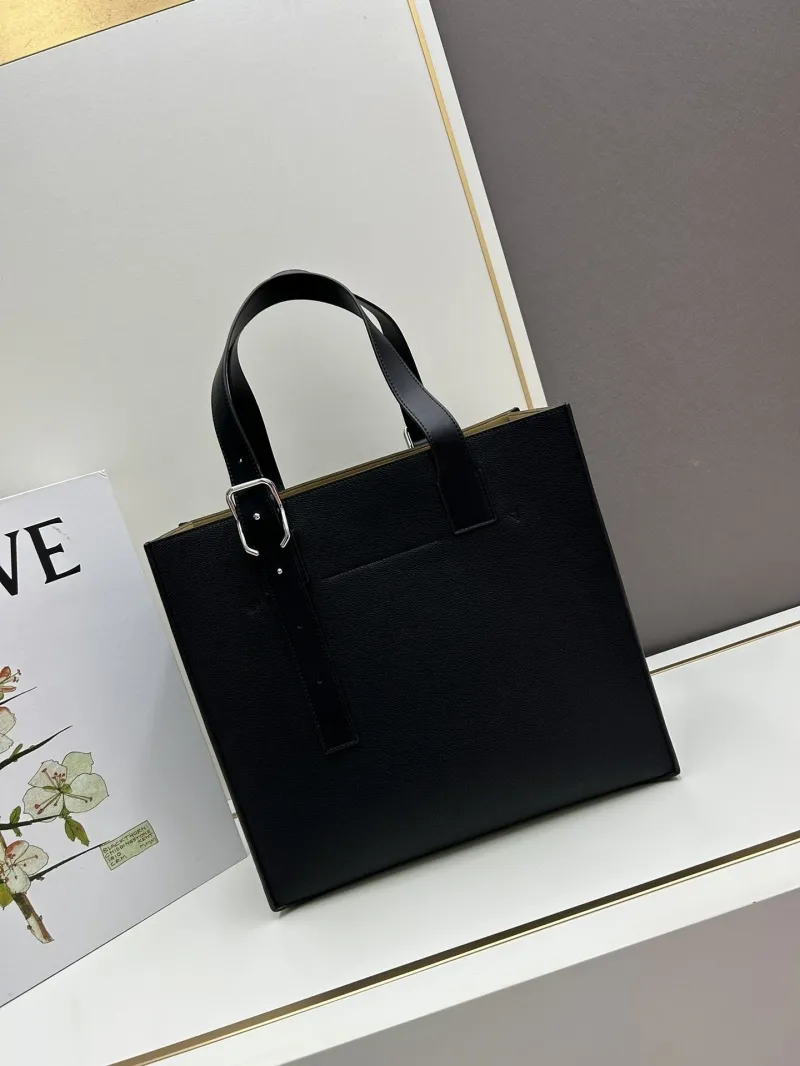 Loewe Black Leather Tote Bag S10955 39x32x8CM - Image 3