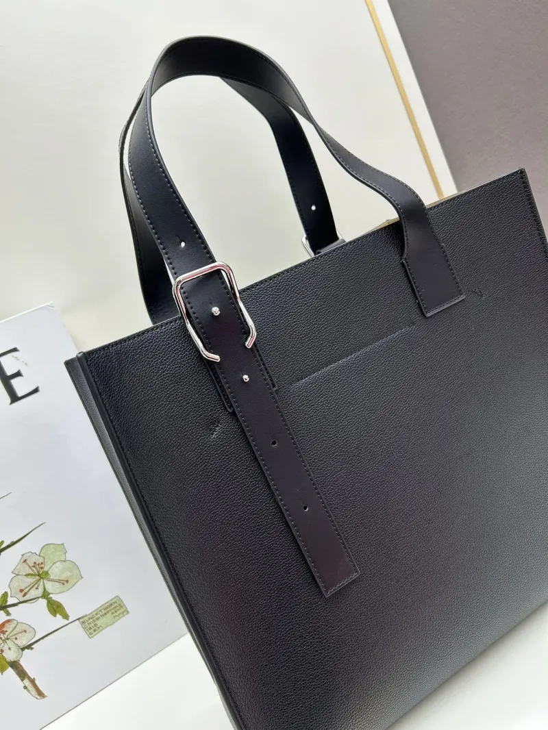 Loewe Black Leather Tote Bag S10955 39x32x8CM - Image 6