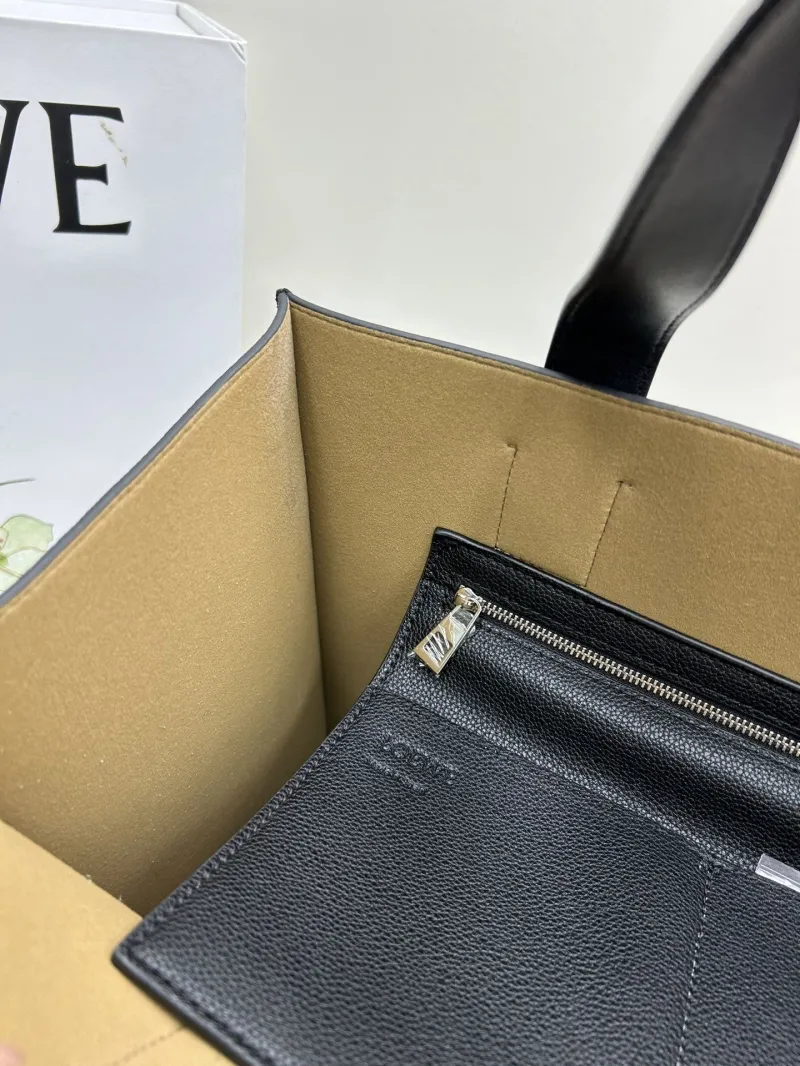 Loewe Black Leather Tote Bag S10955 39x32x8CM - Image 8