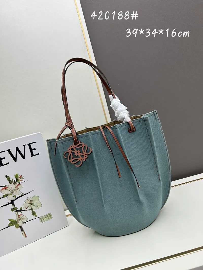 Loewe Light Blue Canvas Tote Bag 420188