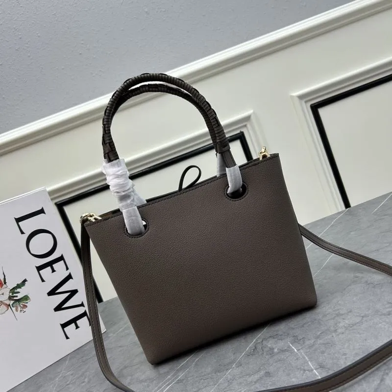 LOEWE Brown Leather Crossbody Tote Bag 652152 - Image 3