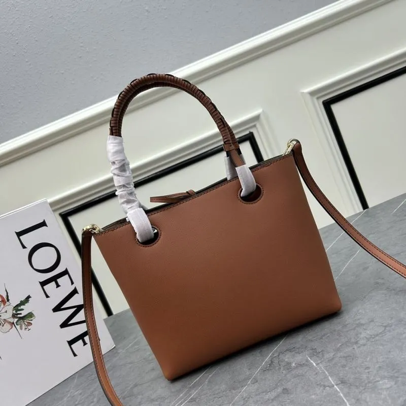 LOEWE Brown Leather Tote Crossbody Bag 652152 - Image 3
