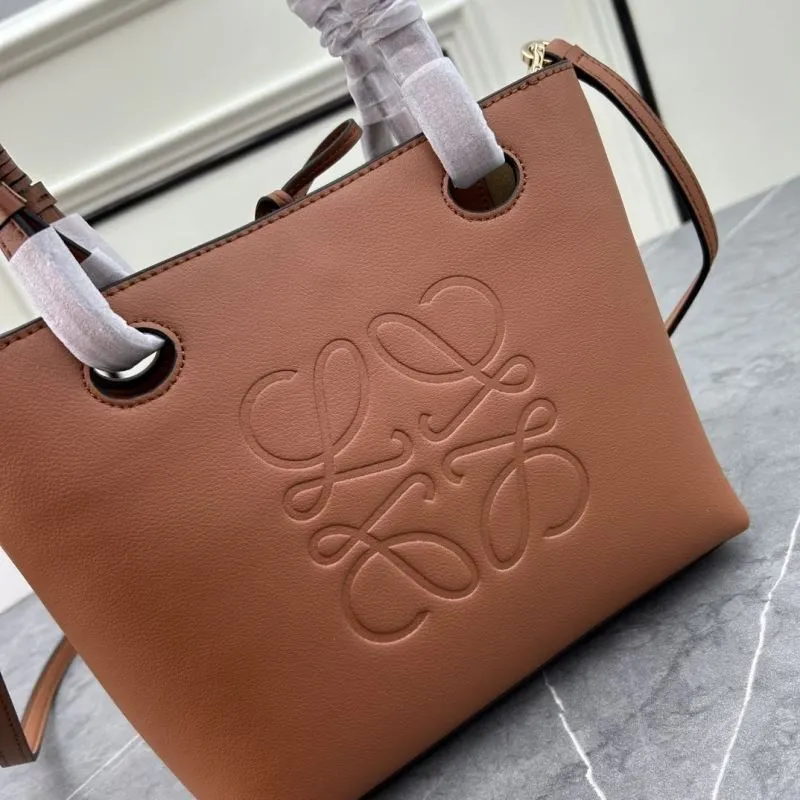 LOEWE Brown Leather Tote Crossbody Bag 652152 - Image 4