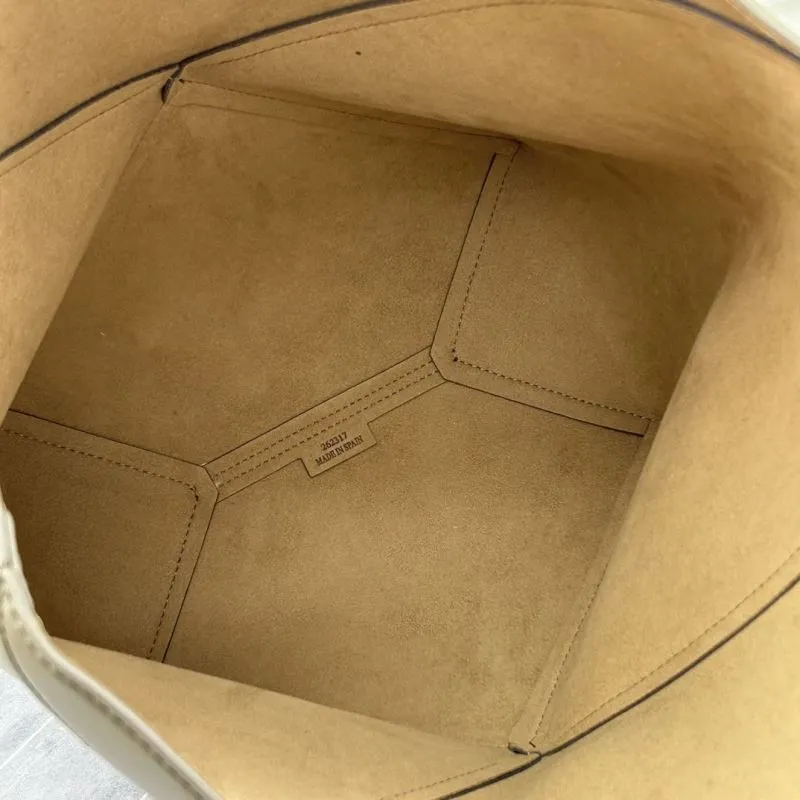 LOEWE Dark Olive Leather Tote Shopping Bag - Image 8