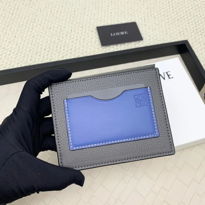 Alternative view of LOEWE L1118 Gray Blue Zip Card Holder Wallet
