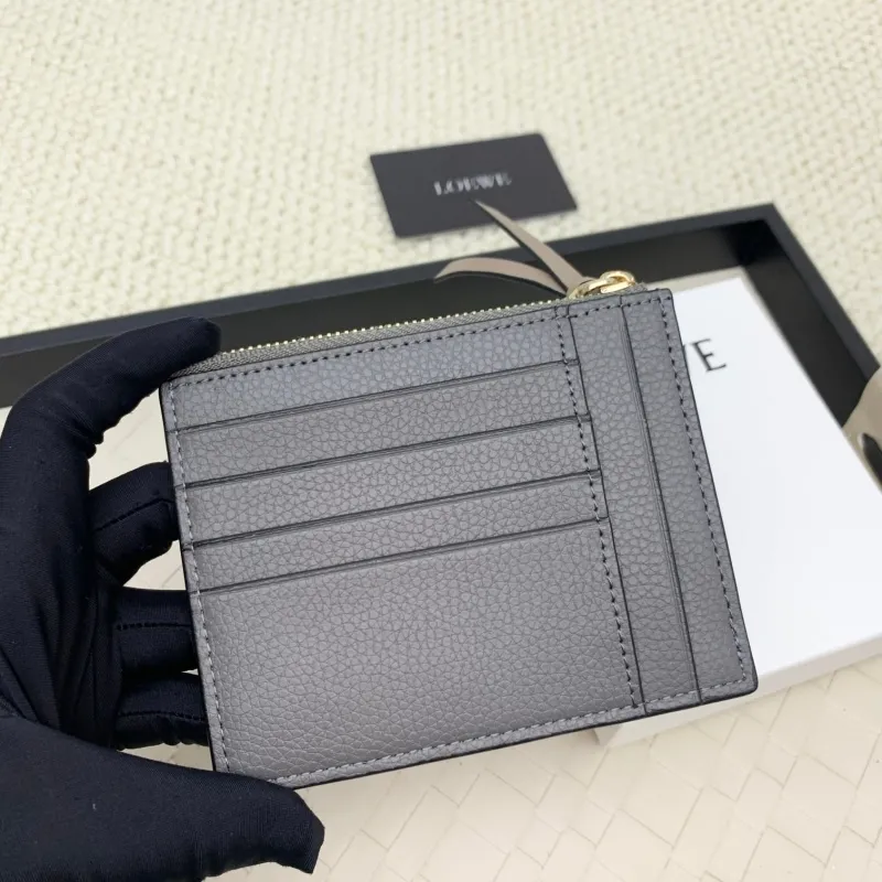 LOEWE L1118 Gray Blue Zip Card Holder Wallet - Image 3