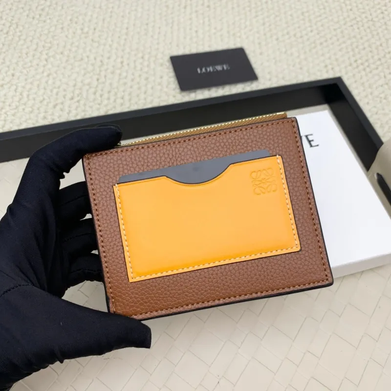 Alternative view of LOEWE L1118 Brown Yellow Leather Zip Card Wallet