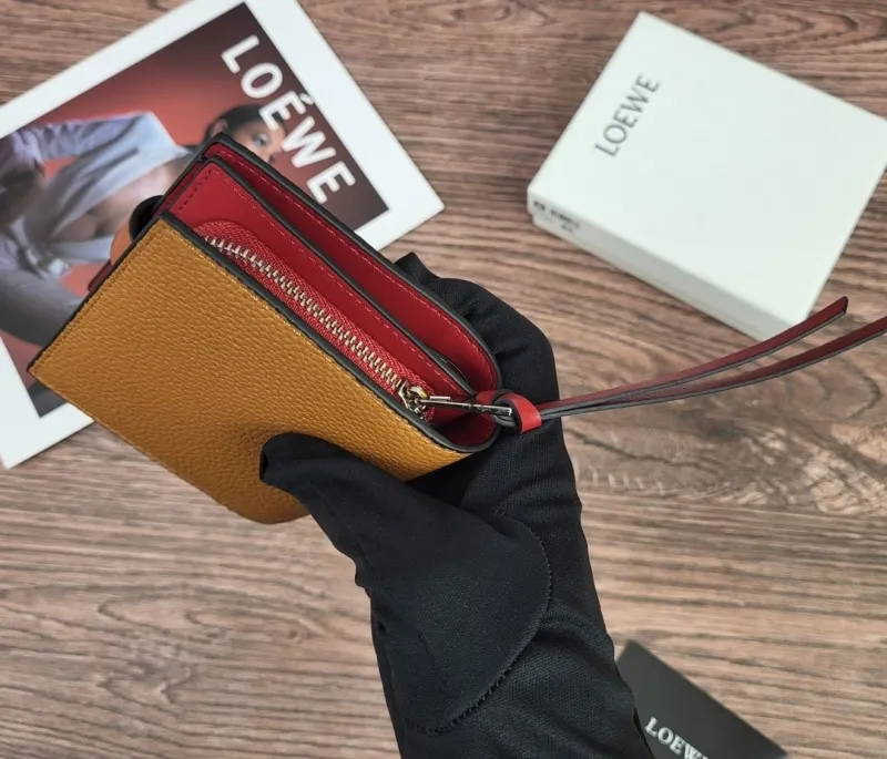 Loewe Tan Leather Compact Wallet - Image 5