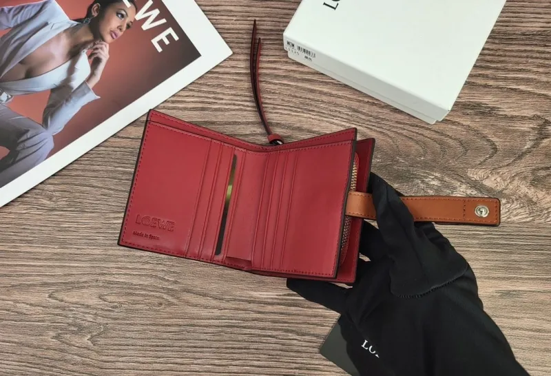 Loewe Tan Leather Compact Wallet - Image 6