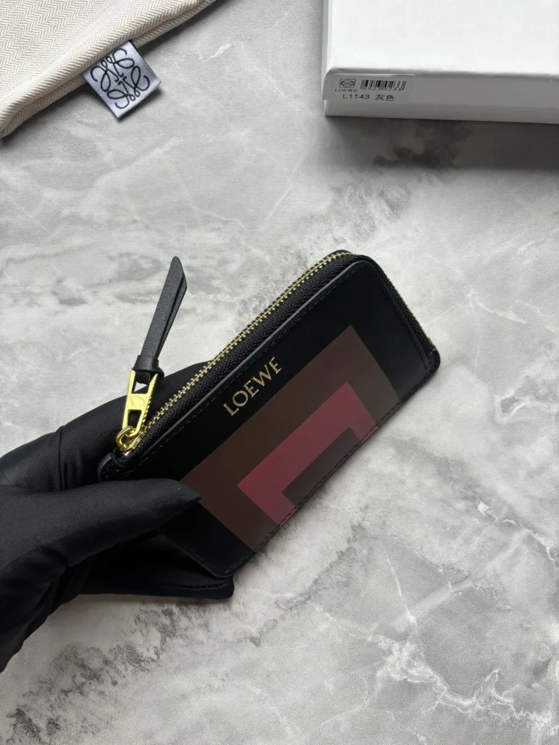 LOEWE L1143 Black Zip Card Wallet - Image 3