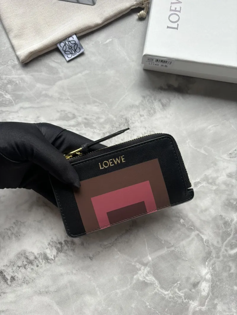 LOEWE L1143 Black Zip Card Wallet - Image 4