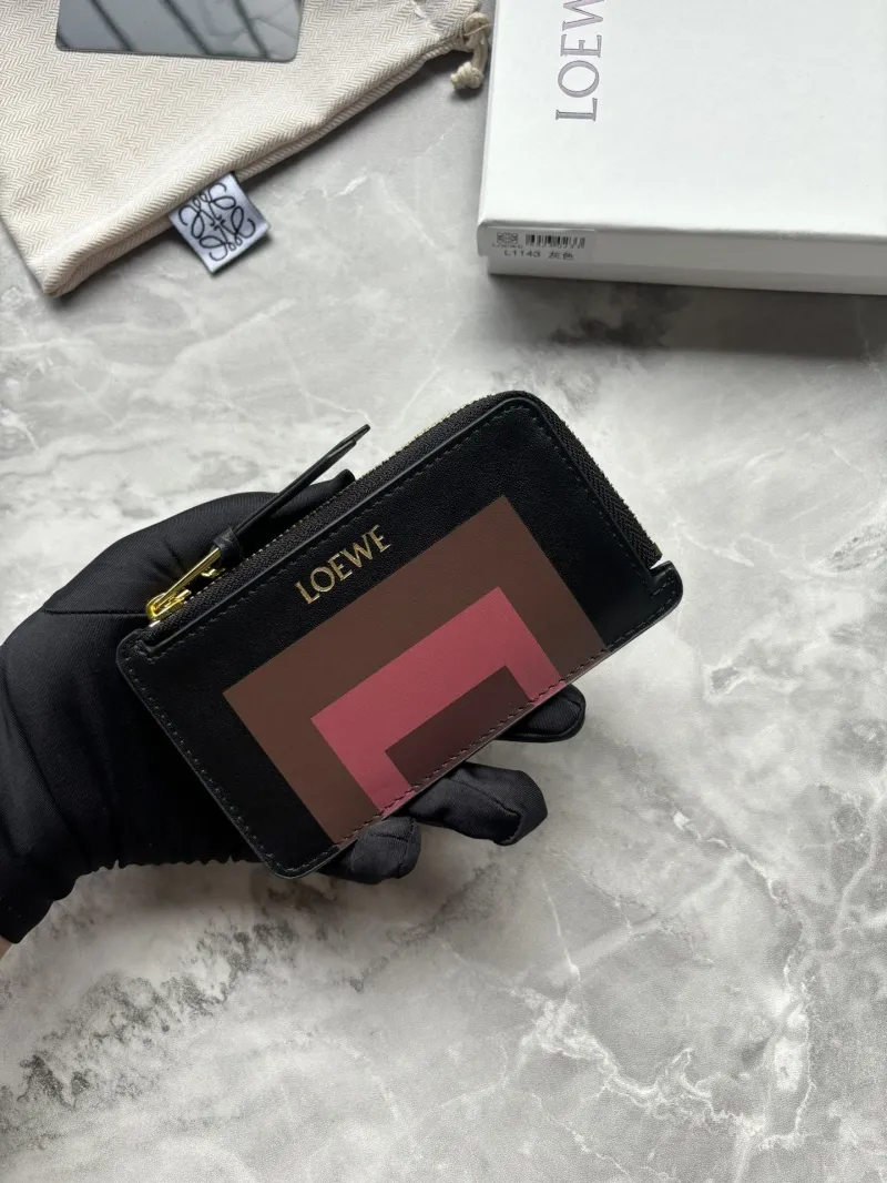 LOEWE L1143 Black Zip Card Wallet - Image 5