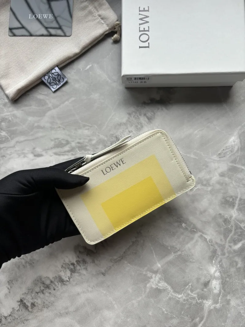 LOEWE L1143 Zip Wallet Off White Yellow - Image 3