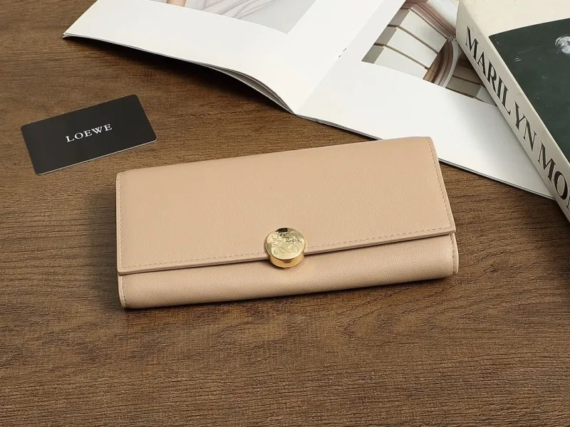LOEWE Beige Leather Long Wallet