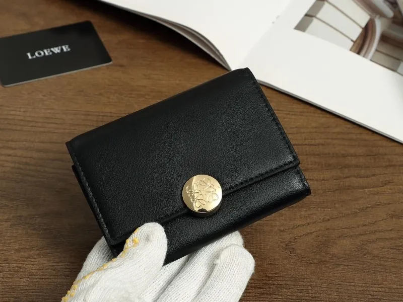 LOEWE Black Leather Small Wallet - Image 3