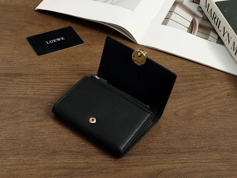 LOEWE Black Leather Small Wallet - Image 5