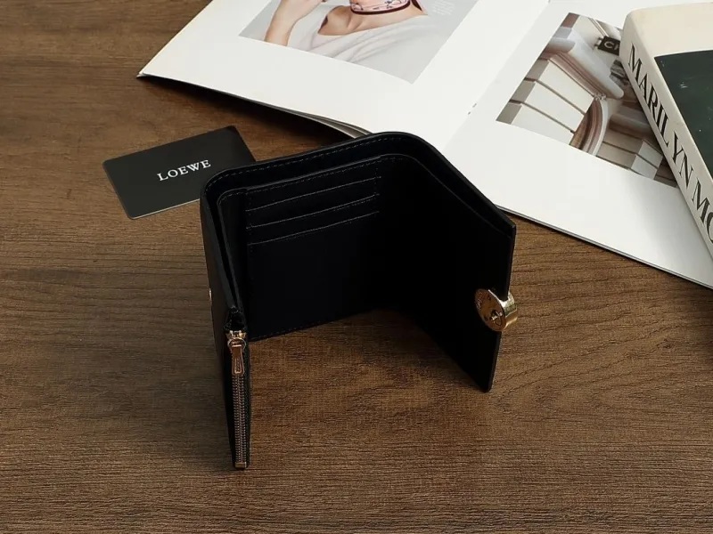 LOEWE Black Leather Small Wallet - Image 6
