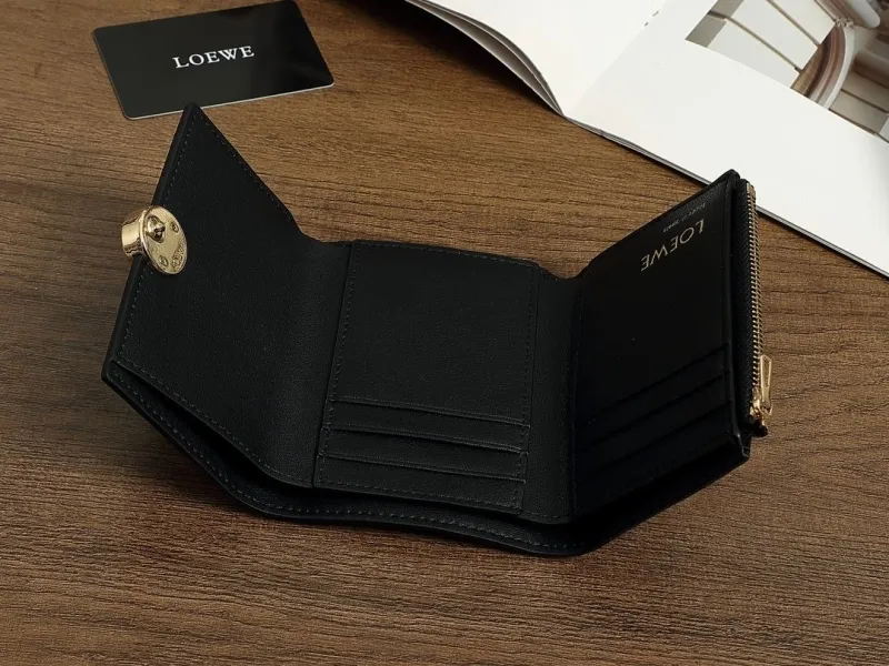 LOEWE Black Leather Small Wallet - Image 7