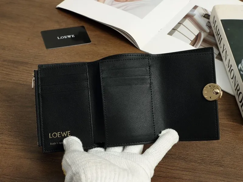 LOEWE Black Leather Small Wallet - Image 8