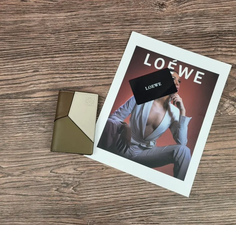 LOEWE Leather Wallet Beige Brown