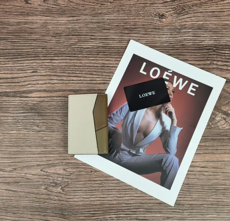 Alternative view of LOEWE Leather Wallet Beige Brown