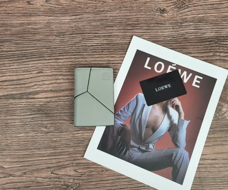 LOEWE Light Gray Leather Wallet SKU 129