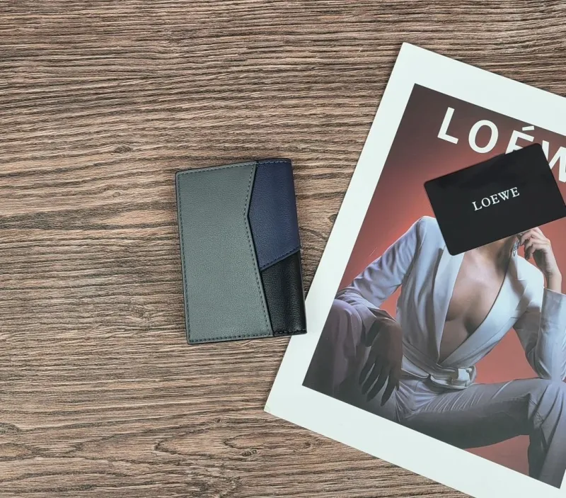 Alternative view of LOEWE Black Gray Navy Leather Wallet