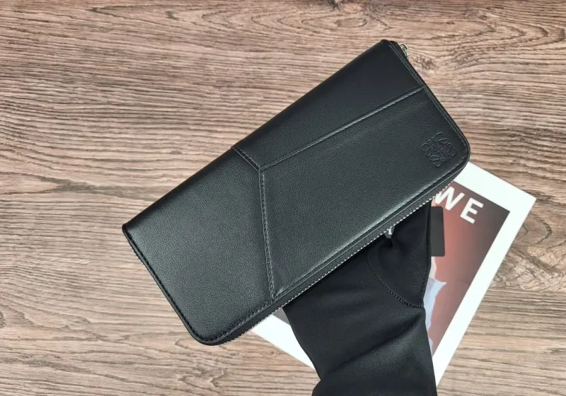 LOEWE Black Zip Around Long Wallet Wallets-131 - Image 4