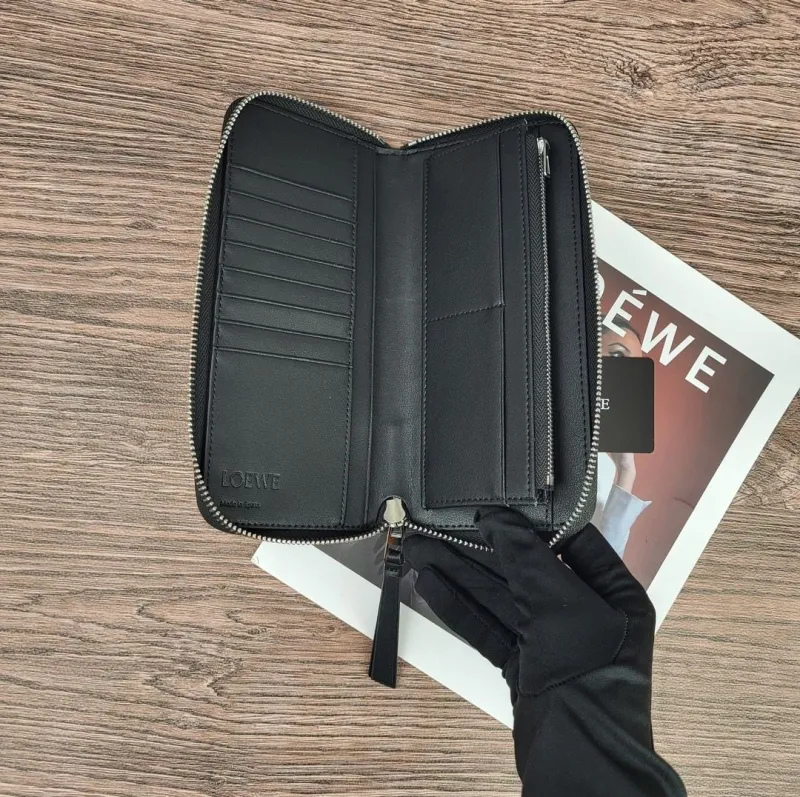 LOEWE Black Zip Around Long Wallet Wallets-131 - Image 7