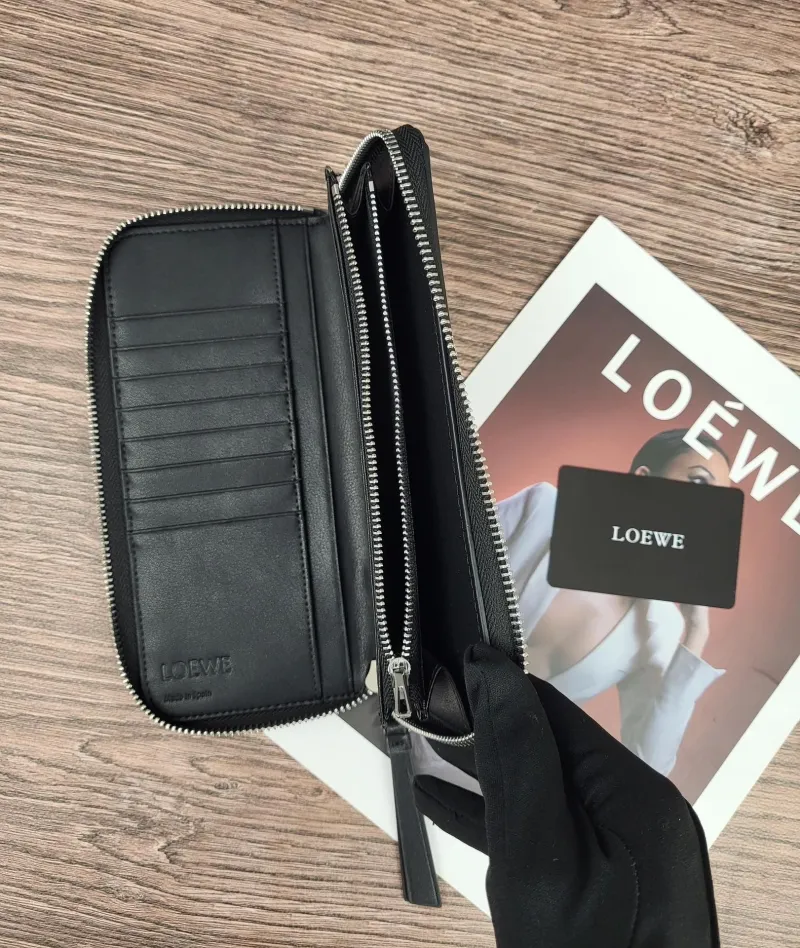 LOEWE Black Zip Around Long Wallet Wallets-131 - Image 8