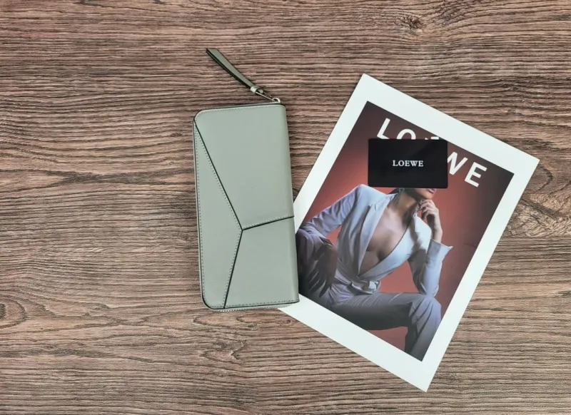 Alternative view of LOEWE Light Gray Zip Around Wallet 133