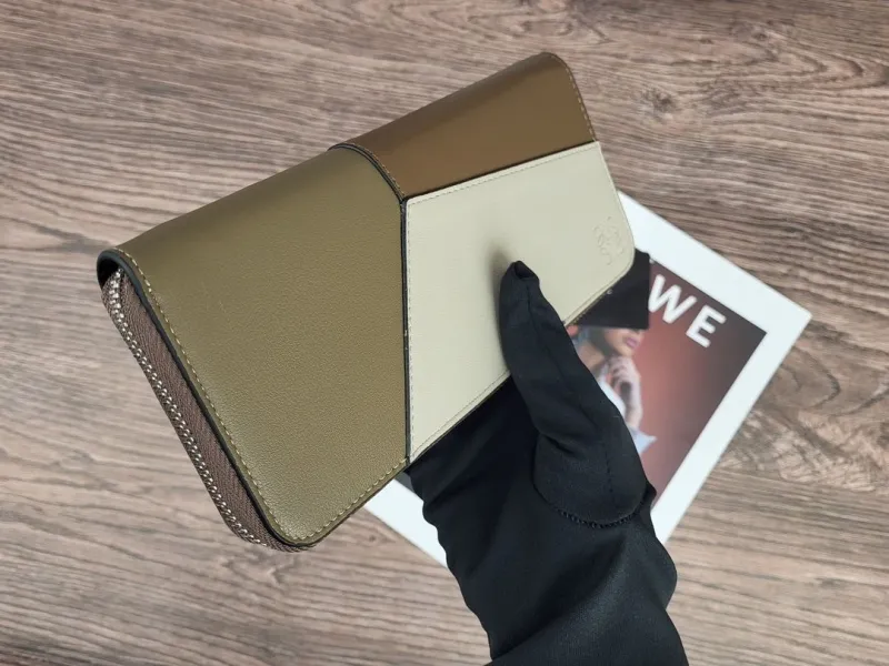 Loewe Brown Beige Zip Around Long Wallet SKU 135 - Image 4