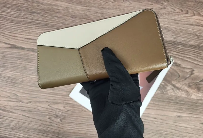 Loewe Brown Beige Zip Around Long Wallet SKU 135 - Image 5