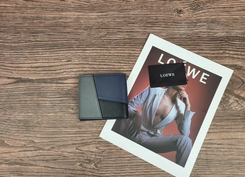 Alternative view of Loewe Bi-fold Leather Wallet Navy Gray Black