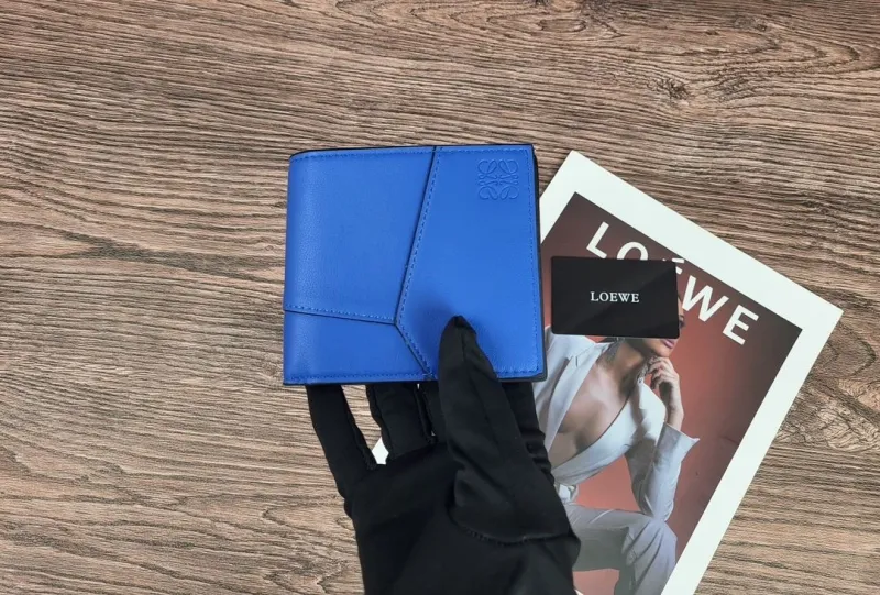 LOEWE Blue Bifold Leather Wallet 137 - Image 3