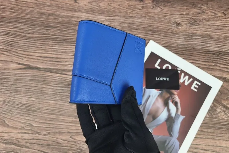 LOEWE Blue Bifold Leather Wallet 137 - Image 4