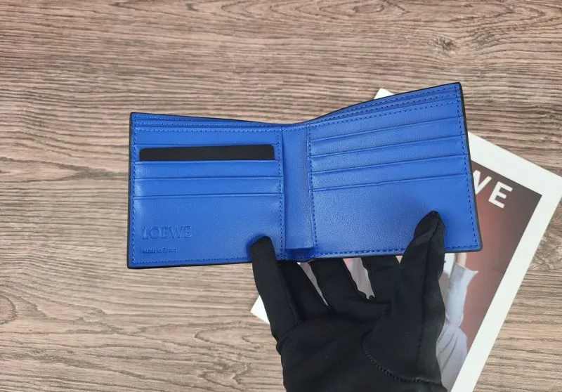 LOEWE Blue Bifold Leather Wallet 137 - Image 6