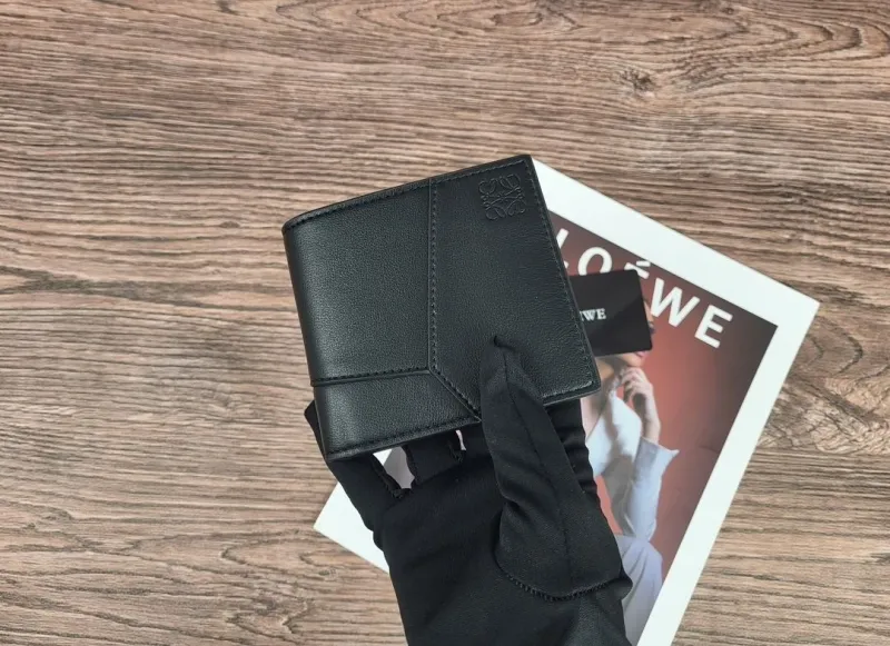 LOEWE Black Leather Bifold Wallet Wallets-138 - Image 3