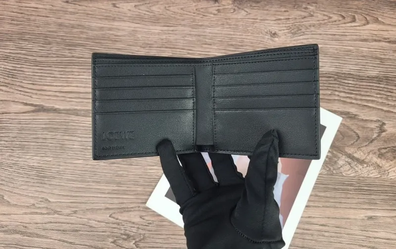 LOEWE Black Leather Bifold Wallet Wallets-138 - Image 7