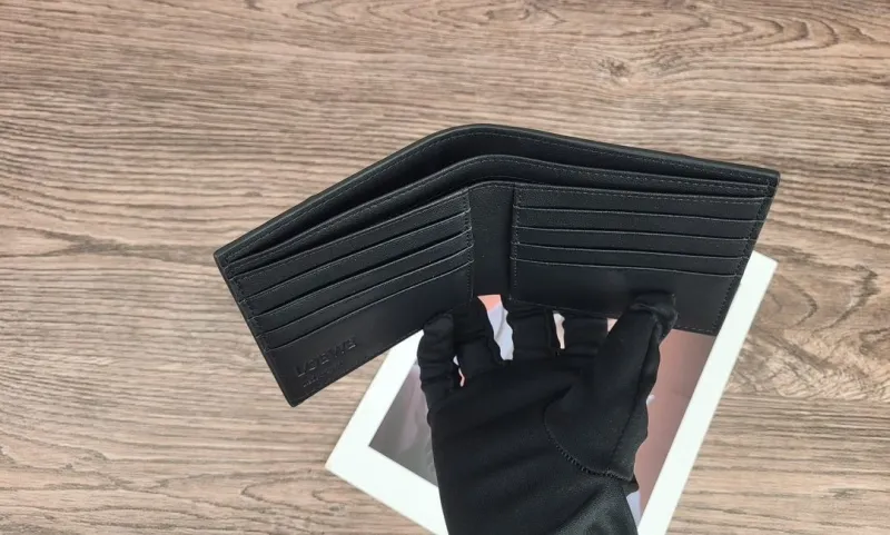 LOEWE Black Leather Bifold Wallet Wallets-138 - Image 8