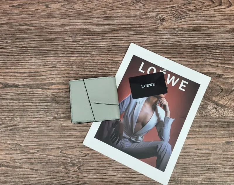 Alternative view of LOEWE Light Gray Leather Bifold Wallet