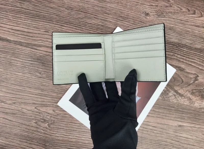 LOEWE Light Gray Leather Bifold Wallet - Image 7