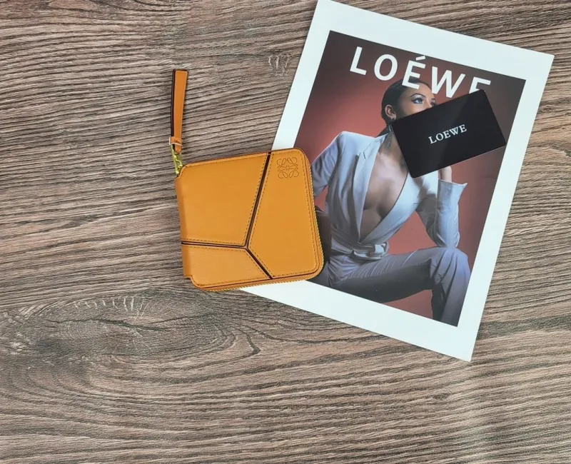 LOEWE Tan Leather Zip Wallet